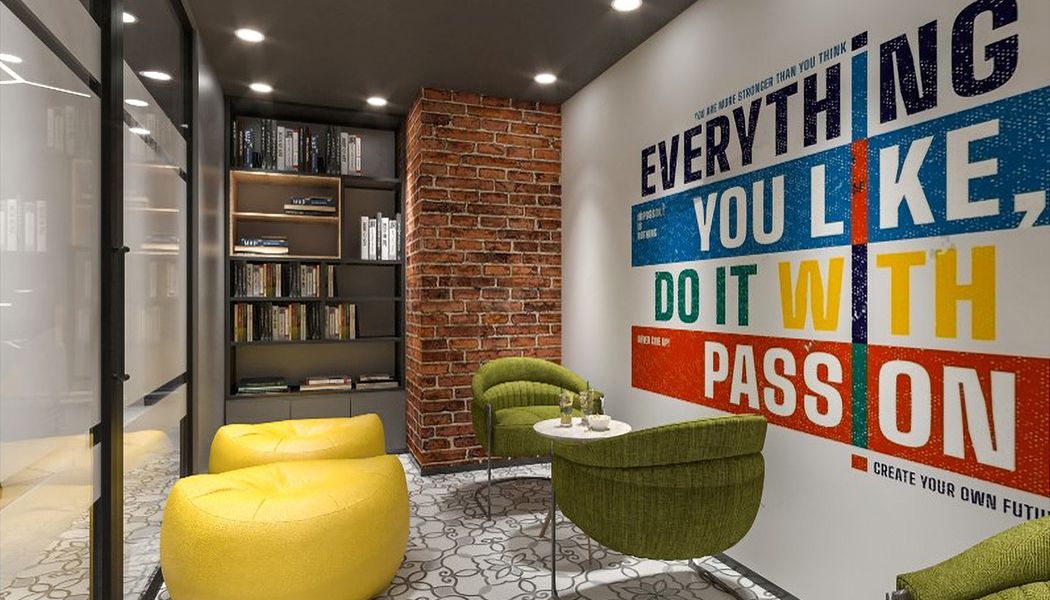 library in Zioks shared office space.