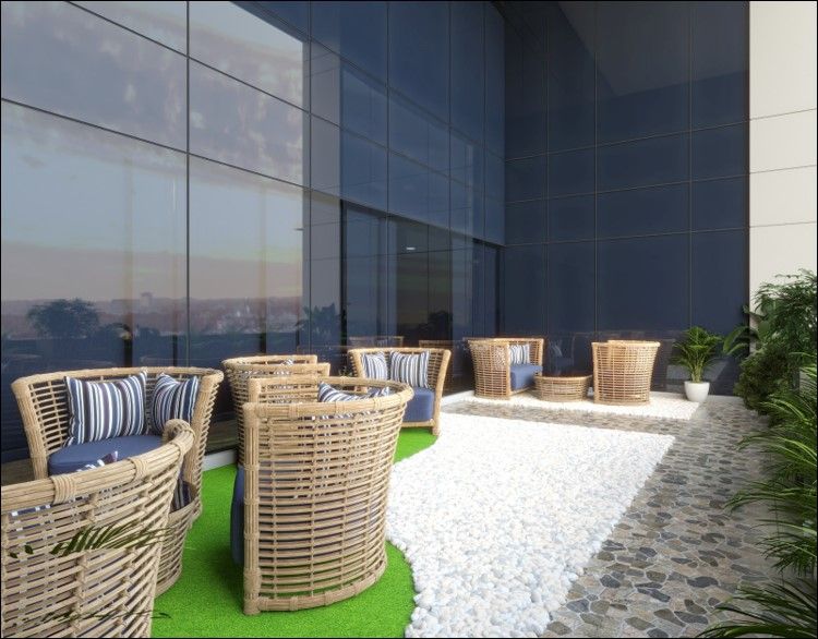 open terrace with city view