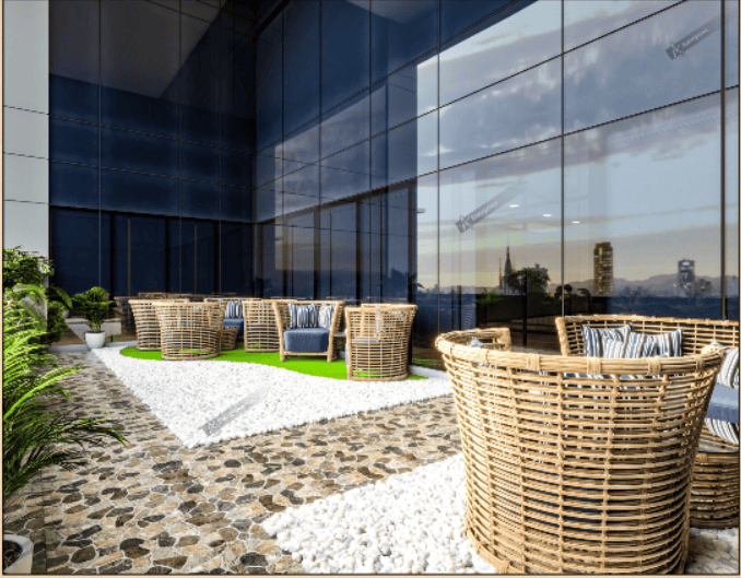 terrace seating for breaks.